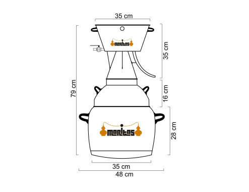 Alquitara Al Vapor 20 litros + Termómetro + Alcoholímetro