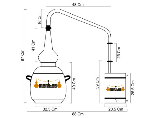 Alambique whisky 20 litros COMPLETO GAS