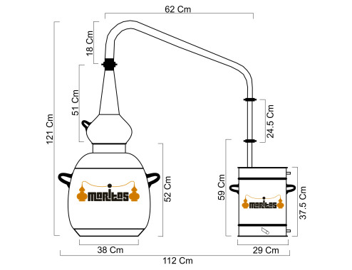 Alambique whisky 50 litros COMPLETO GAS