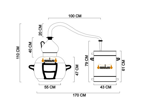 Alambique Clásico 100 litros SÓLIDOS