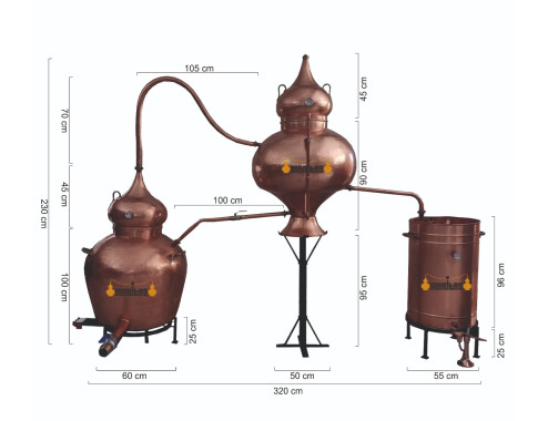 Alambique Charentés 300 litros STANDARD