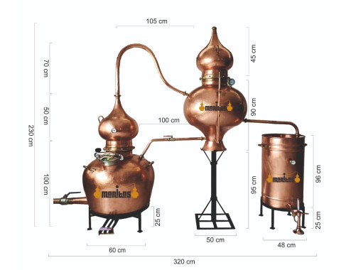 Alambique Charentés 300 litros PROFESIONAL