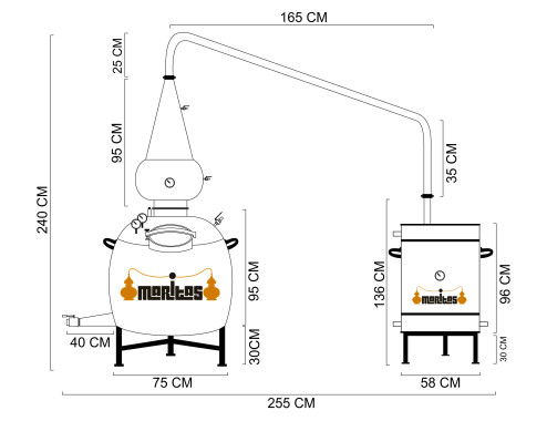Alambique whisky 400 litros PROFESIONAL