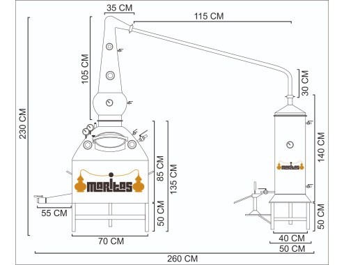 Destilería 250 litros VAPOR