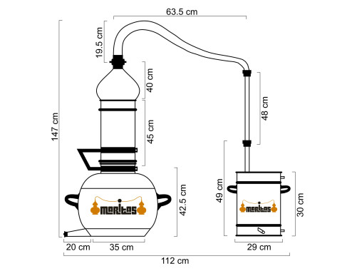 Alambique Columna Rotativa 50 litros COMPLETO GAS