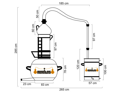 Alambique Columna Rotativa 500 litros