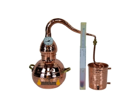 Classic Riveted alembic 1.5 liters + Thermometer + Alcoholmeter